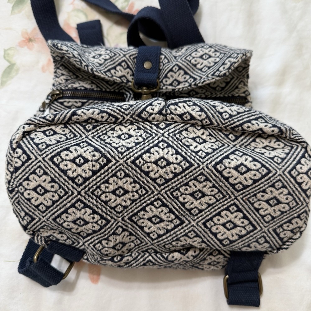 Fat Face Backpack Bag Multifunctional Fabric Flor… - image 4
